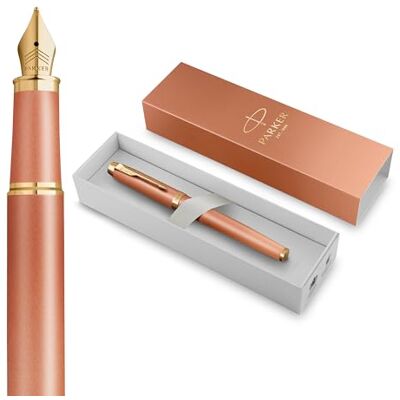 Parker IM Writing Rituals Füller Gehäuse in lebhaftem Orange mit Farbverlauf und goldenen Zierteilen Füllfederhalter mit mittlerer Feder blaue Tinte Geschenkbox Parker IM Writing Rituals Füller Gehäuse in lebhaftem Orange mit Farbverlauf und goldenen Zierteilen Füllfederhalter mit mittlerer Feder blaue Tinte Geschenkbox