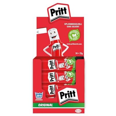 Pritt Klebestift, kinderfreundlicher Kleber für Schule & Büro, 24x22g 97% natürliche Inhaltsstoffe inkl. Wasser, lösemittelfrei, faltenfreies Kleben, auswaschbar bei niedrigen Temperaturen Pritt Klebestift, kinderfreundlicher Kleber für Schule & Büro, 24x22g 97% natürliche Inhaltsstoffe inkl. Wasser, lösemittelfrei, faltenfreies Kleben, auswaschbar bei niedrigen Temperaturen