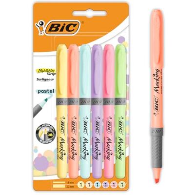BIC Highlighter Grip Pastellmarker mit abgeschrägter Spitze, mehrfarbig, 1 Stück (6er Pack) BIC Highlighter Grip Pastellmarker mit abgeschrägter Spitze, mehrfarbig, 1 Stück (6er Pack)