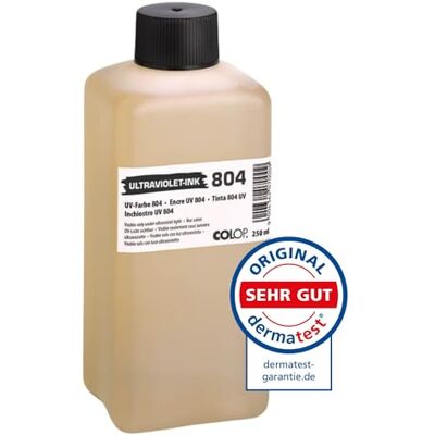 COLOP UV-Stempel-Farbe 804, unsichtbar, 250 ml, Abdruck nur sichtbar unter UV-Lampe COLOP UV-Stempel-Farbe 804, unsichtbar, 250 ml, Abdruck nur sichtbar unter UV-Lampe