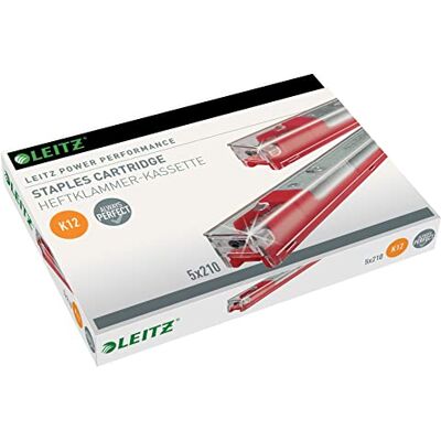Leitz Power Performance Heavy-Duty Heftklammerkassetten K12, Verzinkt, Box mit 5 Kassetten, 5 x 210 Heftklammern, 55940000 Leitz Power Performance Heavy-Duty Heftklammerkassetten K12, Verzinkt, Box mit 5 Kassetten, 5 x 210 Heftklammern, 55940000