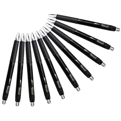 Idena 10130956 Kugelschreiber mit Druckmechanik, 10 Stück Schwarz Idena 10130956 Kugelschreiber mit Druckmechanik, 10 Stück Schwarz