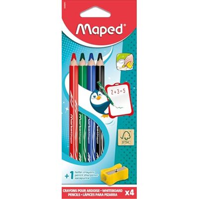 Maped Whiteboard-Marker MARKER'PEPS 100% FSC Holz x4 + Anspitzer Maped Whiteboard-Marker MARKER'PEPS 100% FSC Holz x4 + Anspitzer