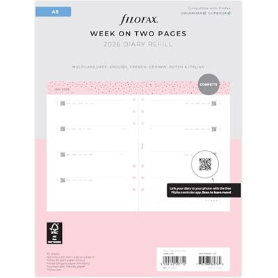 Filofax Kalender Confetti Week to view Illustrated Diary Refill Pack A5 2026 Filofax Kalender Confetti Week to view Illustrated Diary Refill Pack A5 2026