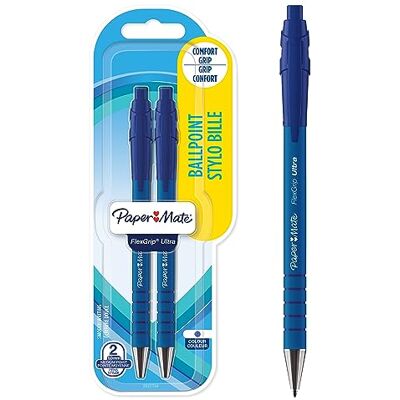 Paper Mate Flexgrip Ultra-Druckkugelschreiber mittlere Spitze (1,0 mm) blau 2er-Packung Paper Mate Flexgrip Ultra-Druckkugelschreiber mittlere Spitze (1,0 mm) blau 2er-Packung
