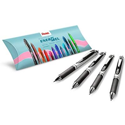 Pentel EnerGel XM BL77 Gelschreiber mit Druckmechanik, schwarz (4 Stück) Pentel EnerGel XM BL77 Gelschreiber mit Druckmechanik, schwarz (4 Stück)