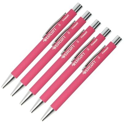 Westcott PRIMESOFT-XB Kugelschreiber 5 Stück Berry GRS-zertifizierte Premium Kugelschreiber aus Aluminium Dokumentenecht mit blauer Tinte Strichstärke XB 1,4 mm E-1744999 00 Westcott PRIMESOFT-XB Kugelschreiber 5 Stück Berry GRS-zertifizierte Premium Kugelschreiber aus Aluminium Dokumentenecht mit blauer Tinte Strichstärke XB 1,4 mm E-1744999 00