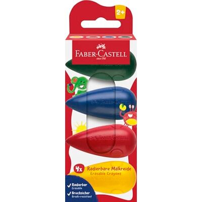 Faber-Castell 120408 Wachsmalstifte ab 2 Jahre, Malkreide Birne, 4 bunte Kreiden Faber-Castell 120408 Wachsmalstifte ab 2 Jahre, Malkreide Birne, 4 bunte Kreiden