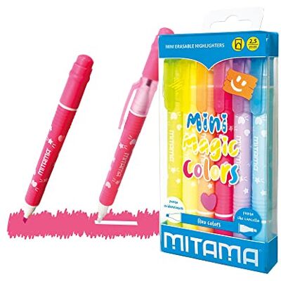 Mitama 6 Mini Magic Colors radierbare Textmarker in Pet Box, verschiedene Pastellfarben Mitama 6 Mini Magic Colors radierbare Textmarker in Pet Box, verschiedene Pastellfarben