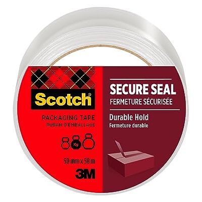 Scotch Secure Seal Verpackungsband, Transparent, 1 Rolle, 50 mm x 50 m Strapazierfähiges Verpackungsband für Versandpakete und Lagerkartons; Starker Halt, Reißt und Spaltet Nicht Scotch Secure Seal Verpackungsband, Transparent, 1 Rolle, 50 mm x 50 m Strapazierfähiges Verpackungsband für Versandpakete und Lagerkartons; Starker Halt, Reißt und Spaltet Nicht
