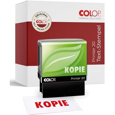 COLOP Printer 20 Textstempel KOPIE Rot 14 x 38 mm selbstfärbender Bürostempel integriertes Farbkissen dokumentenechte & ISO-zertifizierte Tinte für Bürobedarf COLOP Printer 20 Textstempel KOPIE Rot 14 x 38 mm selbstfärbender Bürostempel integriertes Farbkissen dokumentenechte & ISO-zertifizierte Tinte für Bürobedarf