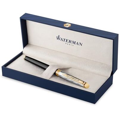Waterman Hémisphère FüllerMetall und schwarzer Lack mit goldenen Zierteilenziselisierte Kappe Füllfederhalter aus Edelstahl mit Goldüberzug und mittlerer Feder Geschenkbox Waterman Hémisphère FüllerMetall und schwarzer Lack mit goldenen Zierteilenziselisierte Kappe Füllfederhalter aus Edelstahl mit Goldüberzug und mittlerer Feder Geschenkbox