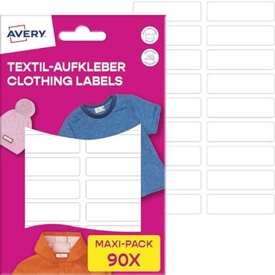 Avery ETVET90 Namensaufkleber Kinder wasserfest für Kleidung 90 Stück (13x45mm, Vinyl-Folie, selbstklebende Textil-Etiketten, beschriftbare Textilaufkleber, für Waschmaschine, Trockner) weiß Avery ETVET90 Namensaufkleber Kinder wasserfest für Kleidung 90 Stück (13x45mm, Vinyl-Folie, selbstklebende Textil-Etiketten, beschriftbare Textilaufkleber, für Waschmaschine, Trockner) weiß