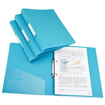 Rapesco 1664 Ringbuch, 2 Ringe, 35 mm Rücken, A4, Azurblau, 4er Pack Keim-Savvy antibakterieller Schutz Rapesco 1664 Ringbuch, 2 Ringe, 35 mm Rücken, A4, Azurblau, 4er Pack Keim-Savvy antibakterieller Schutz