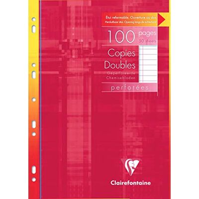 Clairefontaine 4725C 50 Blatt Klausurbogen A4 liniert Rand 9-fach gelocht Clairefontaine 4725C 50 Blatt Klausurbogen A4 liniert Rand 9-fach gelocht