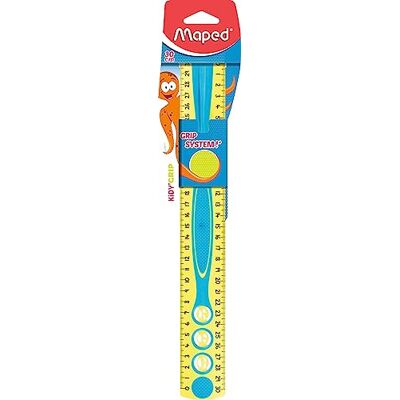 Maped Kidy'Grip Dreifach-Dezimeter, Mein erstes Lineal – Lineal 30 cm – Anreißlineal – rutschfestes Grip-System, doppelte Skala, ultra-lesbar – Blau/Grün Maped Kidy'Grip Dreifach-Dezimeter, Mein erstes Lineal – Lineal 30 cm – Anreißlineal – rutschfestes Grip-System, doppelte Skala, ultra-lesbar – Blau/Grün