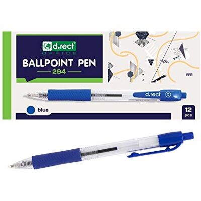 D.RECT 294 Kugelschreiber mit ergonomischer gummierte Griff für Büro und Haushalt Strichstärke 0,7mm Blau 12 Stück D.RECT 294 Kugelschreiber mit ergonomischer gummierte Griff für Büro und Haushalt Strichstärke 0,7mm Blau 12 Stück
