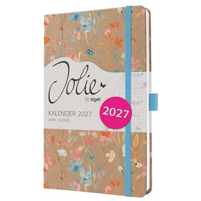 Sigel Jolie Wochenkalender 2027 A5 blau rot Hardcover aus Kraftpapier 7J807, Gummiband, Stiftschlaufe, 174 Seiten, vegan, Buchkalender, Terminplaner Taschenkalender Sigel Jolie Wochenkalender 2027 A5 blau rot Hardcover aus Kraftpapier 7J807, Gummiband, Stiftschlaufe, 174 Seiten, vegan, Buchkalender, Terminplaner Taschenkalender