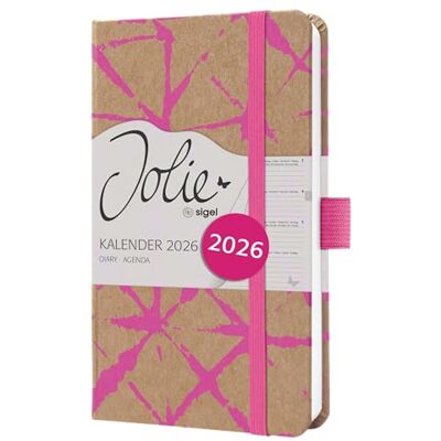 Sigel J6800 Wochenkalender 2026 A6 neon-pink, Hardcover aus Kraftpapier, Gummiband, Stiftschlaufe, 174 Seiten, vegan, Buchkalender, Terminplaner Taschenkalender Jolie Sigel J6800 Wochenkalender 2026 A6 neon-pink, Hardcover aus Kraftpapier, Gummiband, Stiftschlaufe, 174 Seiten, vegan, Buchkalender, Terminplaner Taschenkalender Jolie