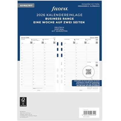 Filofax Kalender A5 Multi 1 Woche auf 2 Seiten (deutsch)2026 Filofax Kalender A5 Multi 1 Woche auf 2 Seiten (deutsch)2026