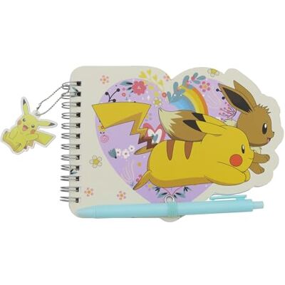 CYPBRANDS CyP Brands Pokémon, Notizbuch mit Kugelschreiber, Schreibwaren, Notizblock, Blumen-Kollektion, cremefarben, offizielles Produkt CYPBRANDS CyP Brands Pokémon, Notizbuch mit Kugelschreiber, Schreibwaren, Notizblock, Blumen-Kollektion, cremefarben, offizielles Produkt