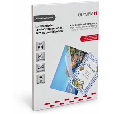 Olympia Laminierfolie 25 X DIN A4 125 Mikron Olympia Laminierfolie 25 X DIN A4 125 Mikron