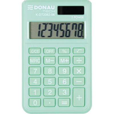 DONAU TECH Taschenrechner / 8-Stellig Wurzelfunktion/ 9,7 x 6 x 1 cm/Grün/Rechner mit 8-stelliger Anzeige/Dual-Power Solar Batteriebetrieb/Kompaktes Design DONAU TECH Taschenrechner / 8-Stellig Wurzelfunktion/ 9,7 x 6 x 1 cm/Grün/Rechner mit 8-stelliger Anzeige/Dual-Power Solar Batteriebetrieb/Kompaktes Design
