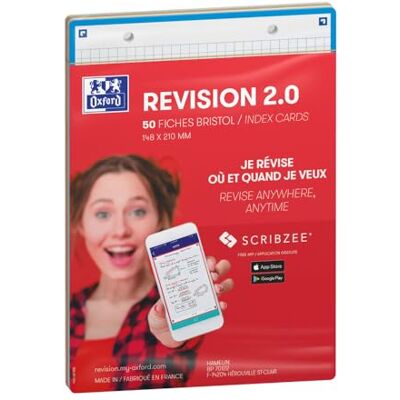 Oxford Revision 2.0 Karteikarten, Format A5, 14, 8 x 21 cm, kleine Karos, Vorder- und Rückseite, 50 Stück Oxford Revision 2.0 Karteikarten, Format A5, 14, 8 x 21 cm, kleine Karos, Vorder- und Rückseite, 50 Stück