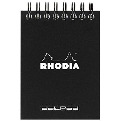 Rhodia 115039C Notizblock (A7, Doppelspirale Lineatur, dot, 80 Blatt) 1 Stück schwarz Rhodia 115039C Notizblock (A7, Doppelspirale Lineatur, dot, 80 Blatt) 1 Stück schwarz