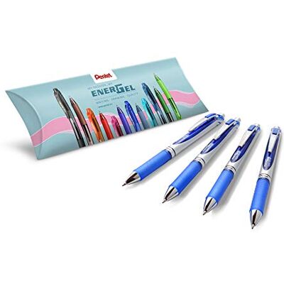 Pentel EnerGel XM BL77 Gelschreiber mit Druckmechanik, blau (4 Stück) Pentel EnerGel XM BL77 Gelschreiber mit Druckmechanik, blau (4 Stück)