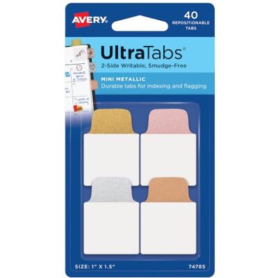 Avery Art. 74785 Haftstreifen transparent/metallic (40 Haftnotizen, 25,4x38,1mm, beschreibbare Index Tabs Folie, ablösbare Klebezettel, Page Marker, Sticky Notes, Klebemarkierungen) Avery Art. 74785 Haftstreifen transparent/metallic (40 Haftnotizen, 25,4x38,1mm, beschreibbare Index Tabs Folie, ablösbare Klebezettel, Page Marker, Sticky Notes, Klebemarkierungen)