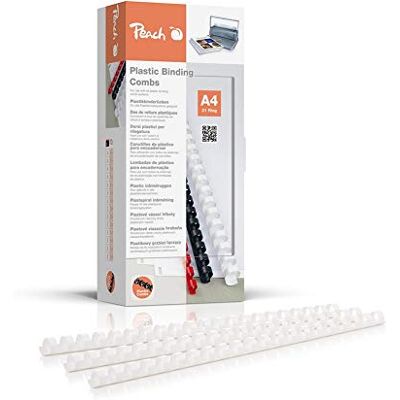 Peach Plastikbinderücken A4-12mm 95 Blatt 100 Stück weiß PB412-01 Peach Plastikbinderücken A4-12mm 95 Blatt 100 Stück weiß PB412-01