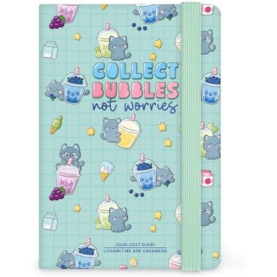 LEGAMI – Wochenplaner mit Notizbuch 2026–2027, Kitty Bubble Tea, 16 Monate, klein, Tagebuch von September 2026 bis Dezember 2027, Verschluss mit Gummiband, FSC-zertifiziertes Papier, 9,5 x 13,5 cm LEGAMI – Wochenplaner mit Notizbuch 2026–2027, Kitty Bubble Tea, 16 Monate, klein, Tagebuch von September 2026 bis Dezember 2027, Verschluss mit Gummiband, FSC-zertifiziertes Papier, 9,5 x 13,5 cm