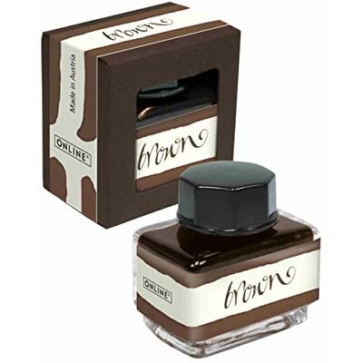 Online Tinte Braun, Tintenglas 15ml, bunte Füllertinte für Kalligrafie, Handlettering, Schreibtinte, Tintenfass für Konverter, Nachfülltinte auf wasserbasis Online Tinte Braun, Tintenglas 15ml, bunte Füllertinte für Kalligrafie, Handlettering, Schreibtinte, Tintenfass für Konverter, Nachfülltinte auf wasserbasis