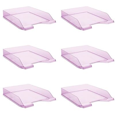 DONAU Briefablage Standard Transparent Violett/ 6 Stück A4 / Briefkorb Moderne und Stapelbare Ablage/Transparent-Glasklar/Schreibtischablage/Polystyrol DONAU Briefablage Standard Transparent Violett/ 6 Stück A4 / Briefkorb Moderne und Stapelbare Ablage/Transparent-Glasklar/Schreibtischablage/Polystyrol