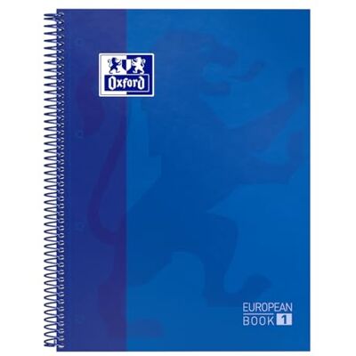 Oxford A4 European Book 1, kariert, 160 Seiten mit farbigen Rändern, mit Whiteboard, Hardcover, blau Oxford A4 European Book 1, kariert, 160 Seiten mit farbigen Rändern, mit Whiteboard, Hardcover, blau