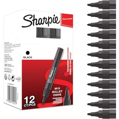 Sharpie M15 Permanentmarker Patronenspitze schwarz 12er Box Sharpie M15 Permanentmarker Patronenspitze schwarz 12er Box