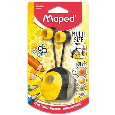 Maped 17810 Dosen-Anspitzer CROC CROC Biene für 4 verschiedene Stiftgrößen schwarz/gelb Maped 17810 Dosen-Anspitzer CROC CROC Biene für 4 verschiedene Stiftgrößen schwarz/gelb