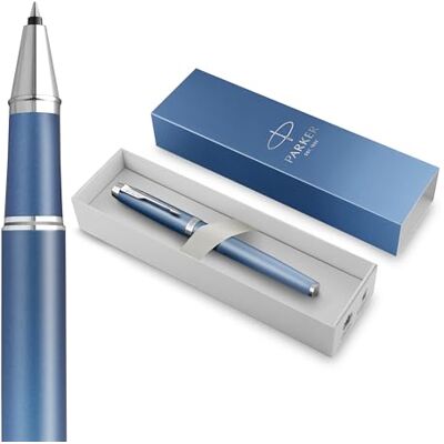 Parker IM Writing Rituals Tintenroller Gehäuse in ruhevollem Blau mit Farbverlauf und Chrome-Zierteilen feine Spitze schwarze Tinte Geschenkbox Parker IM Writing Rituals Tintenroller Gehäuse in ruhevollem Blau mit Farbverlauf und Chrome-Zierteilen feine Spitze schwarze Tinte Geschenkbox