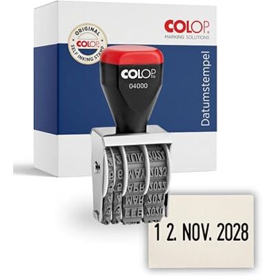 COLOP Datumstempel I Klassischer Handstempel mit Datum Abdruck 20 x 4 mm I manueller Bänderstempel mit robustem Metallgehäuse & ergonomischem Griff I ideal für Bürobedarf COLOP Datumstempel I Klassischer Handstempel mit Datum Abdruck 20 x 4 mm I manueller Bänderstempel mit robustem Metallgehäuse & ergonomischem Griff I ideal für Bürobedarf