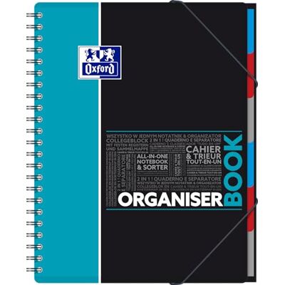 Oxford Organiserbook A4 Studium Collegeblock kariert, 80 Blatt Zufallsfarbe, kein Farbwunsch möglich Oxford Organiserbook A4 Studium Collegeblock kariert, 80 Blatt Zufallsfarbe, kein Farbwunsch möglich