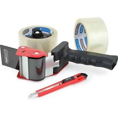 Rapesco 1557 960 Klebeband-Handabroller mit 2 Transparente Packbänder Germ-Savvy Antibakterieller Schutz Rapesco 1557 960 Klebeband-Handabroller mit 2 Transparente Packbänder Germ-Savvy Antibakterieller Schutz