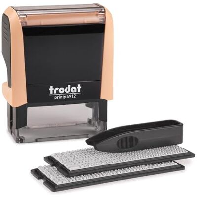 Trodat Printy 4912 Typomatic, Textstempel zum Selbersetzen pastellcreme Abdruck 46x17 mm, Abdruck schwarz, selbstfärbend, dokumentenecht, inkl. 2 Zeichensets in 3 und 4 mm Schrifthöhe und Pinzette Trodat Printy 4912 Typomatic, Textstempel zum Selbersetzen pastellcreme Abdruck 46x17 mm, Abdruck schwarz, selbstfärbend, dokumentenecht, inkl. 2 Zeichensets in 3 und 4 mm Schrifthöhe und Pinzette