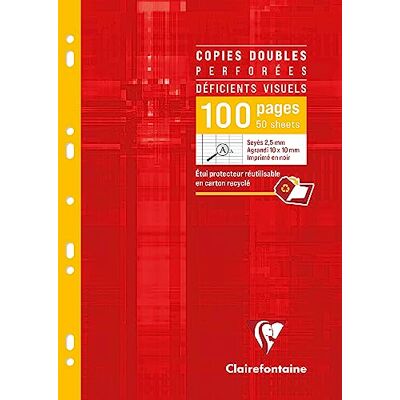 Clairefontaine 4729C Packung Kanzleibögen DIN A4 (gelocht, 96 Blatt, französische Lineatur) 1 Pack weiß Clairefontaine 4729C Packung Kanzleibögen DIN A4 (gelocht, 96 Blatt, französische Lineatur) 1 Pack weiß