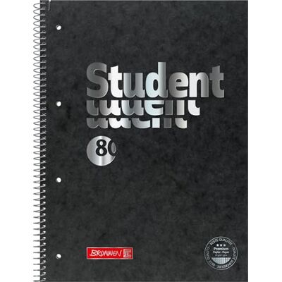 BRUNNEN Collegeblock Premium Student FACT!plus A4, Lineatur 28, 80 Blatt, schwarz BRUNNEN Collegeblock Premium Student FACT!plus A4, Lineatur 28, 80 Blatt, schwarz