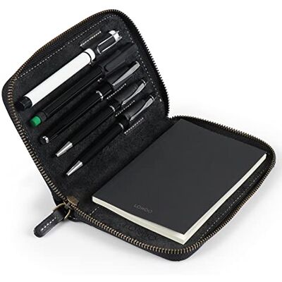 Londo Echtleder Padfolio – Portfolio Ordner mit Bleistifthalter, Notizblock & Reißverschluss für Business, Büro & Reisen Londo Echtleder Padfolio – Portfolio Ordner mit Bleistifthalter, Notizblock & Reißverschluss für Business, Büro & Reisen