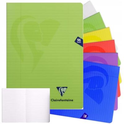 Clairefontaine 303165C Schulheft / Heft Mimesys, geheftet, DIN A4 21x29,7 cm, 48 Blatt 90g, liniert mit Rand, Einband aus PP, farbig sortiert, 1 Stück Clairefontaine 303165C Schulheft / Heft Mimesys, geheftet, DIN A4 21x29,7 cm, 48 Blatt 90g, liniert mit Rand, Einband aus PP, farbig sortiert, 1 Stück