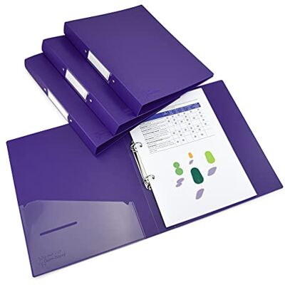Rapesco 1663 Ringbuch, 2 Ringe, 35 mm Rücken, A4, Violett, 4er Pack Germ-Savvy Antibakterieller Schutz Rapesco 1663 Ringbuch, 2 Ringe, 35 mm Rücken, A4, Violett, 4er Pack Germ-Savvy Antibakterieller Schutz