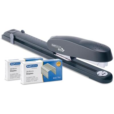 Rapesco 1281 ECO 790 Hochleistung Langarm Heftgerät, 10.000 Heftklammern Enthält Typs 26/8 mm Klammern, 50 Blatt Kapazität, Anthrazit Rapesco 1281 ECO 790 Hochleistung Langarm Heftgerät, 10.000 Heftklammern Enthält Typs 26/8 mm Klammern, 50 Blatt Kapazität, Anthrazit