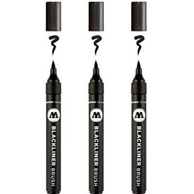 Molotow Blackliner Brush (Pinselspitze, permanente, dokumentenechte Tinte) schwarz, 1 Stück (3er Pack) Molotow Blackliner Brush (Pinselspitze, permanente, dokumentenechte Tinte) schwarz, 1 Stück (3er Pack)